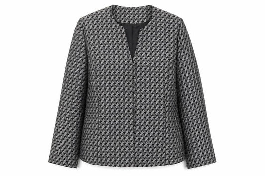 Eastex Women's Black Geometric Blazer Size 14