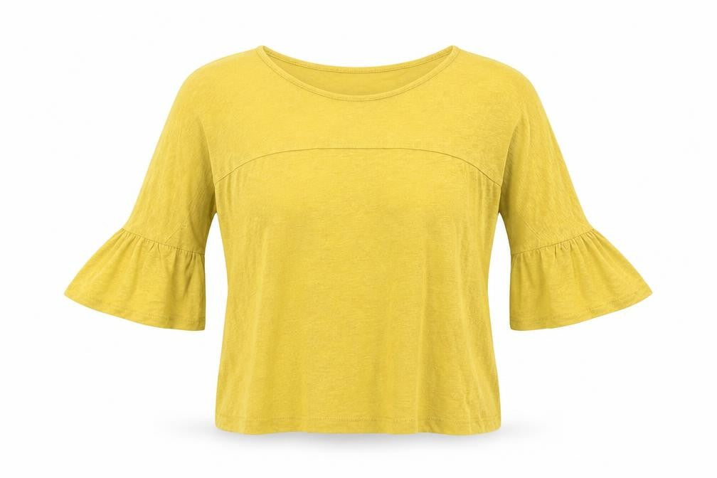 Whistles Women Yellow Size S Solid Jersey Top