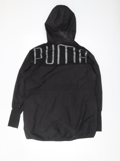 Back view of Puma Women's Black Windbreaker Jacket, size 10