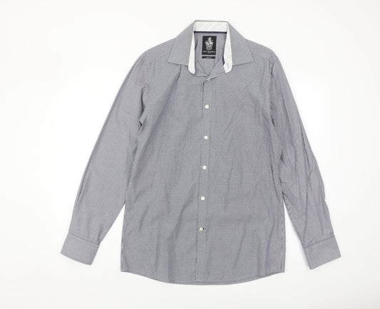 Jeff Banks Men's Slim Fit Blue Striped Shirt, Size 15.5