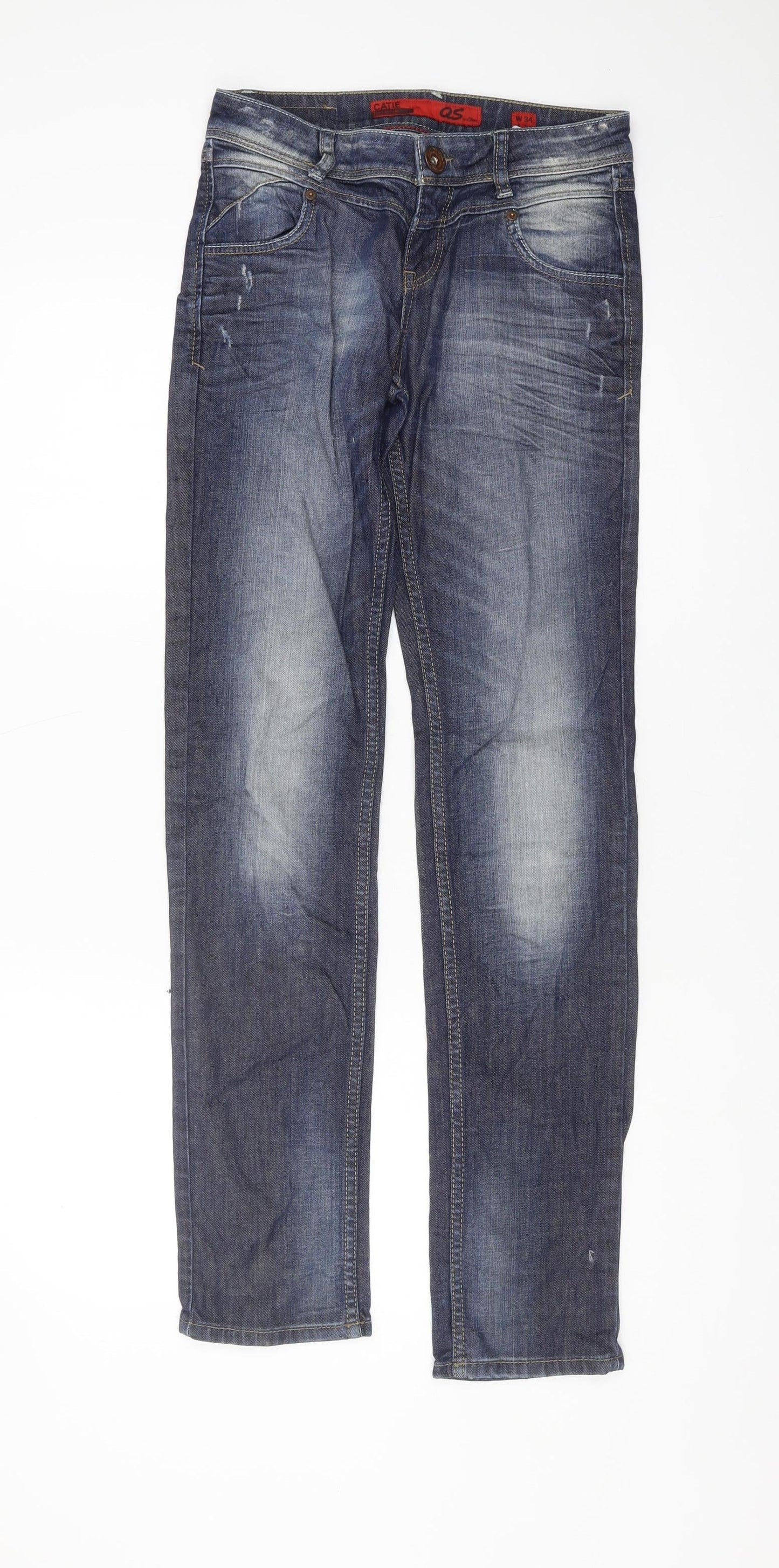 QS by s.Oliver Men's Blue Slim Straight Jeans, Size 34