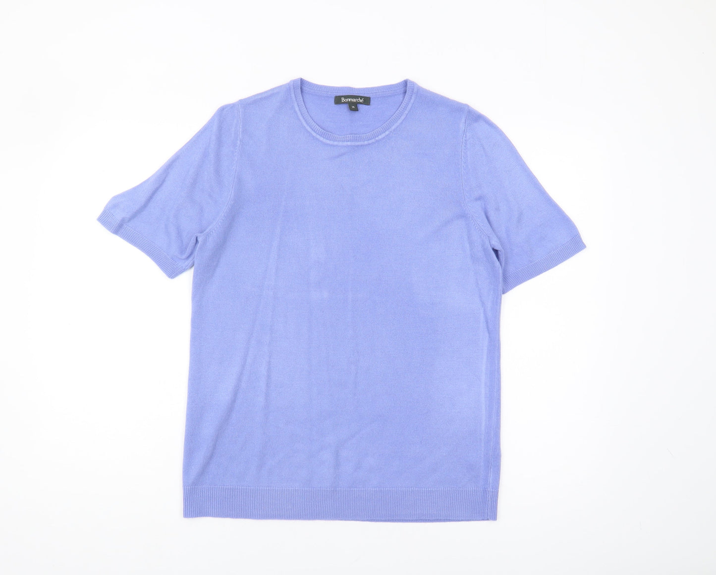 Bonmarché Women's Purple Crew Neck Pullover Jumper Size 14