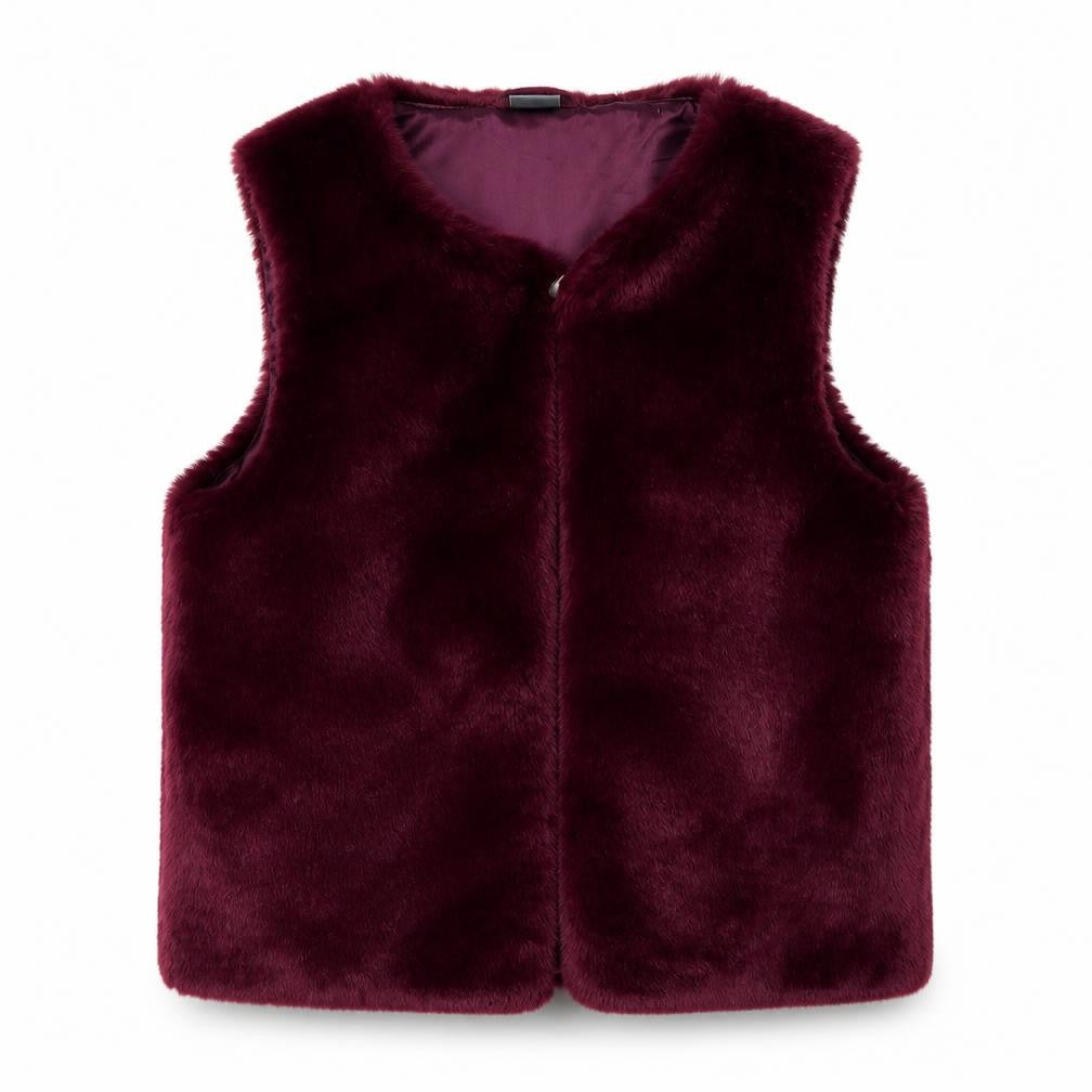 Next Girls Red Faux Fur Bodywarmer 14 Years