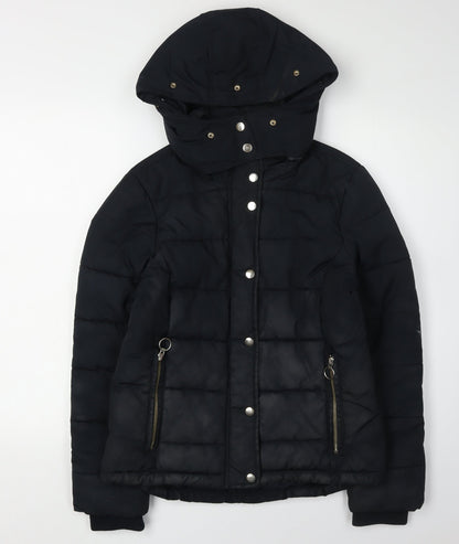 Topshop Black Women's Puffer Jacket Size 10