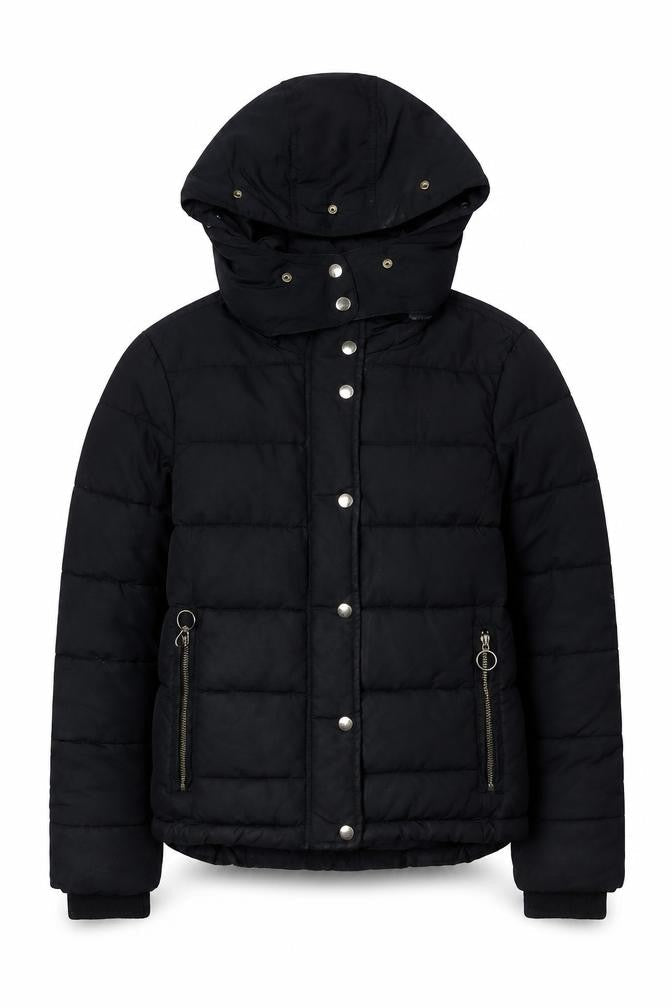 Topshop Black Women's Puffer Jacket Size 10