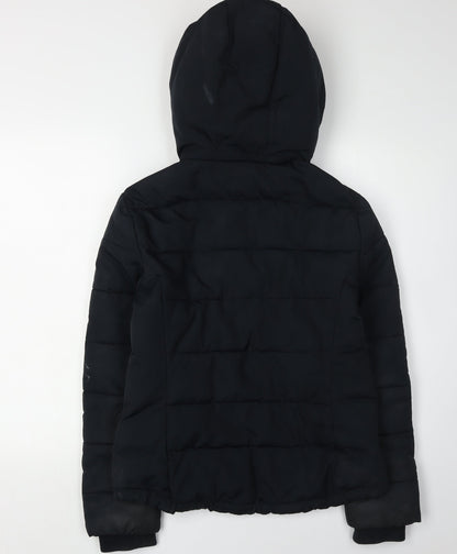 Topshop Black Women's Puffer Jacket Size 10