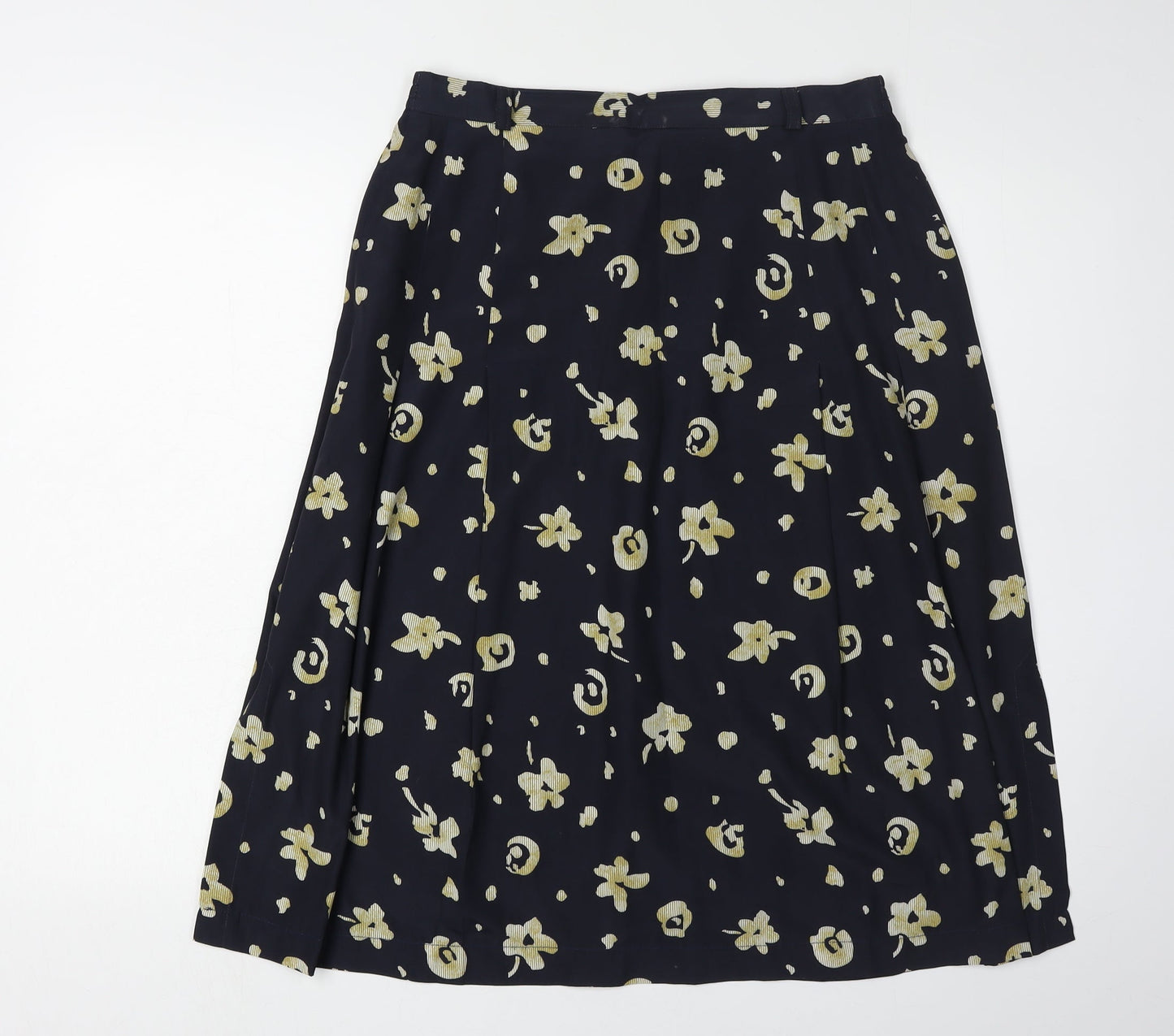 Jacques Vert Women's Blue Floral Pleated Skirt Size 12