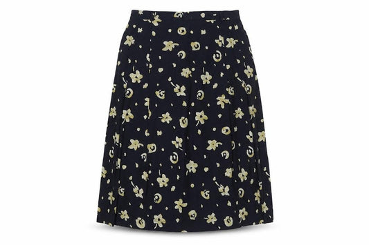 Jacques Vert Women's Blue Floral Pleated Skirt Size 12