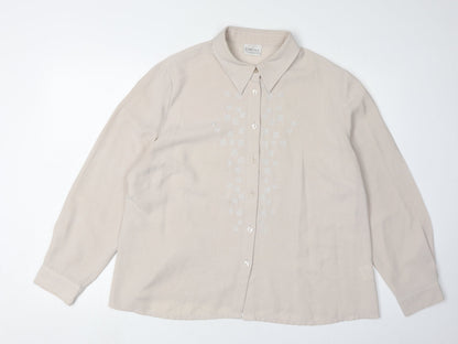 Eastex Women's Beige Button-Up Shirt, Size 20