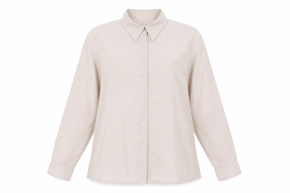 Eastex Women's Beige Button-Up Shirt, Size 20