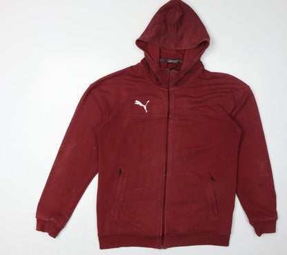 Additional front view of Puma Men's Red Full Zip Hoodie M