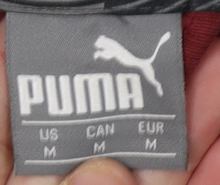 Close-up detail of Puma Men's Red Full Zip Hoodie M