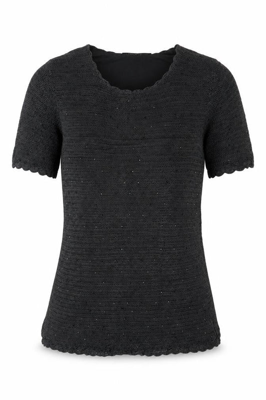 Jacques Vert Women's Black Beaded Blouse - S
