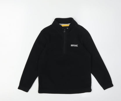 Additional front view of Regatta boys’' black fleece 1/2 zip sweatshirt 5-6 years