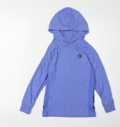 Additional front view of Converse Blue girls’ hoodie, 5-6 years, casual lightweight