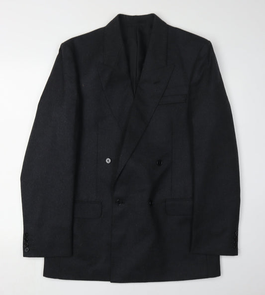 Centaur Men’s Black Wool Double-Breasted Blazer 40L