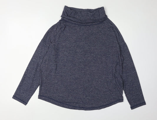 Night Owl Women's Blue Long Sleeve Cowl Neck Top M