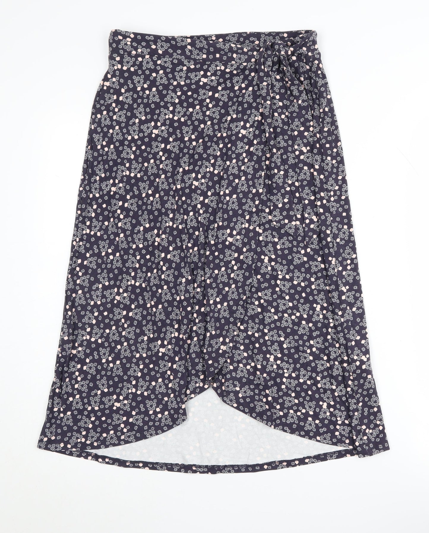 Rachel Ashwell Women's Blue Floral Wrap Midi Skirt S