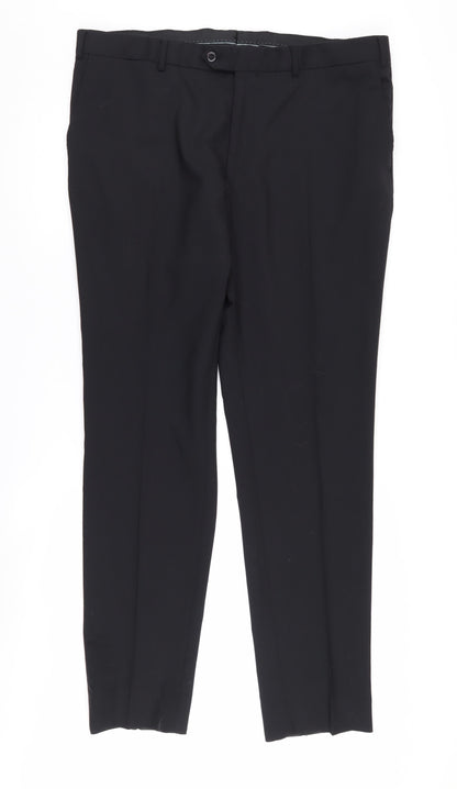 Additional front view of Massimo Dutti Men's Black Dress Pants, size 40