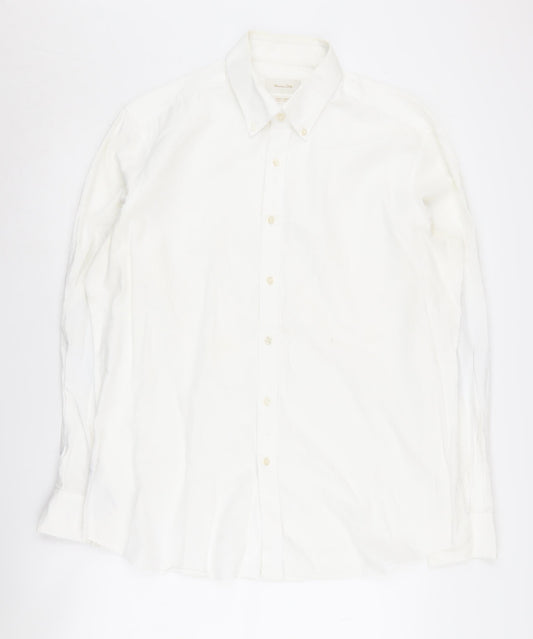 Massimo Dutti Men's White XL Button-Up Shirt