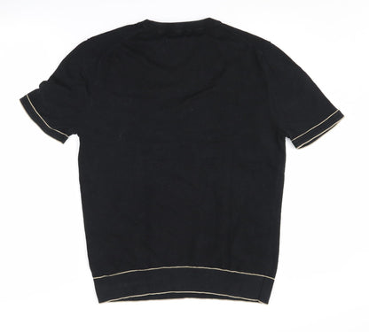 Marks Womens & Spencer Black Cotton Silk Pullover Jumper - M