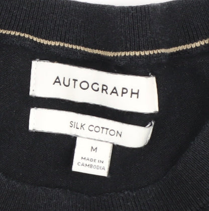 Marks Womens & Spencer Black Cotton Silk Pullover Jumper - M