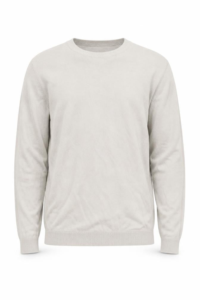 ASOS DESIGN Men Beige Crew Neck Cotton Jumper Size M