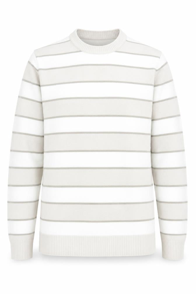 Marks & Spencer Men's Beige Striped Pullover Jumper M