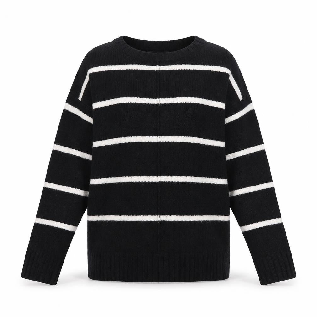 Marks & Spencer Women's Black Striped Pullover S