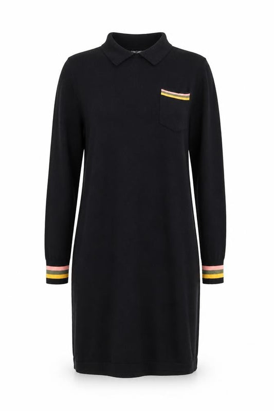 Sugarhill Boutique Black Knit Collared Dress, Size 8 Women