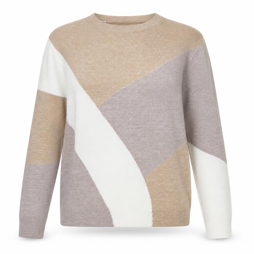 Marks & Spencer Women's Beige Geometric Pullover Jumper Size 10