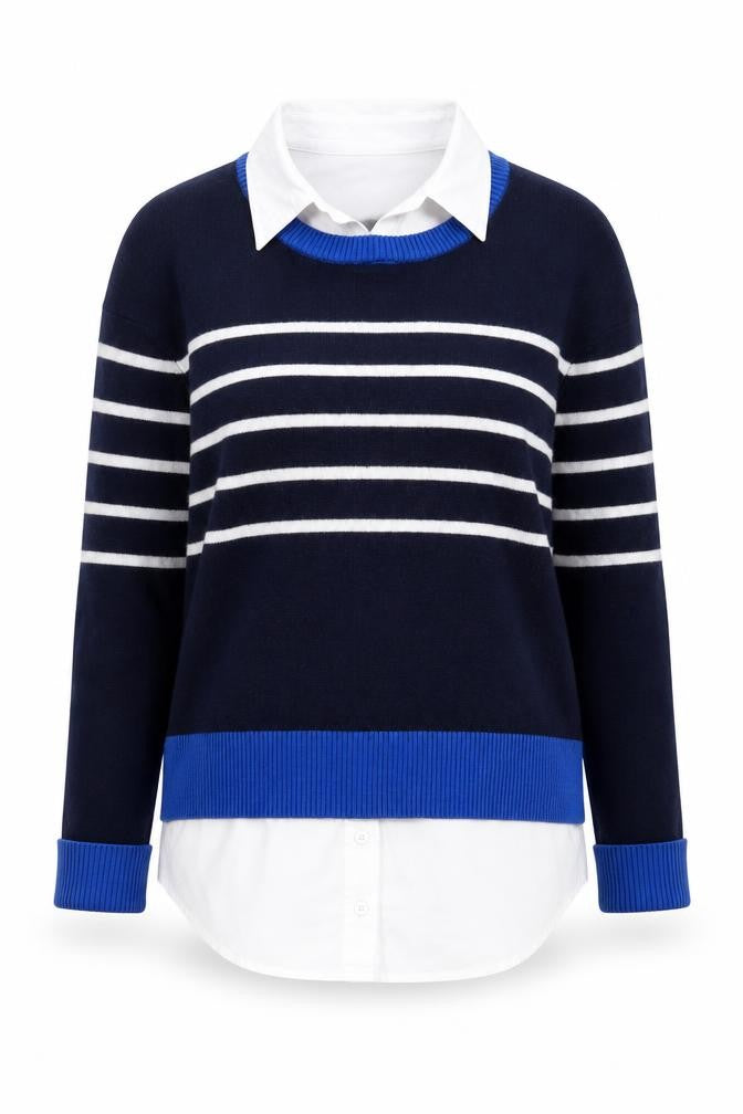 Next Women's Blue Striped Pullover Jumper M