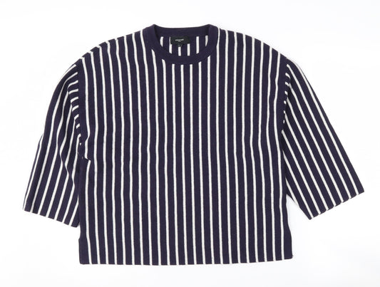 Sweewe Women's Blue Striped Pullover Jumper, Size S