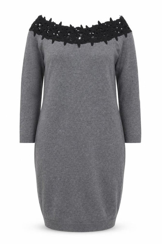 Clements Ribeiro Women's Grey 3/4 Sleeve Dress - Size 12