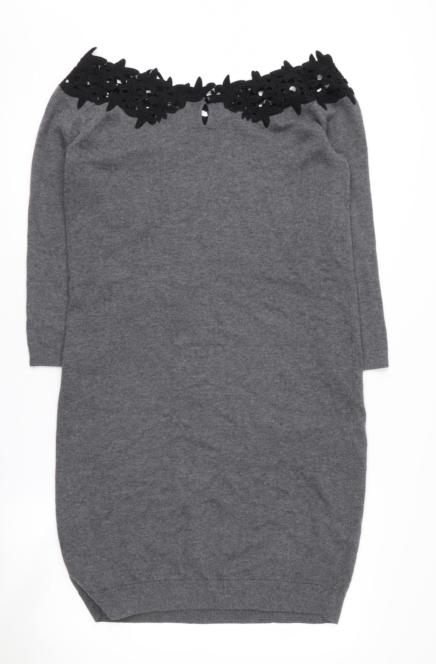 Clements Ribeiro Women's Grey 3/4 Sleeve Dress - Size 12