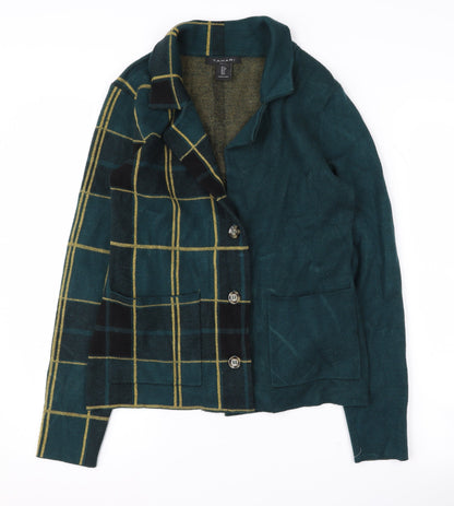 Tahari Women's Green Check Blazer Size S