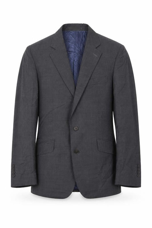 Jaeger Men's Grey Single-Breasted Suit Jacket 36r