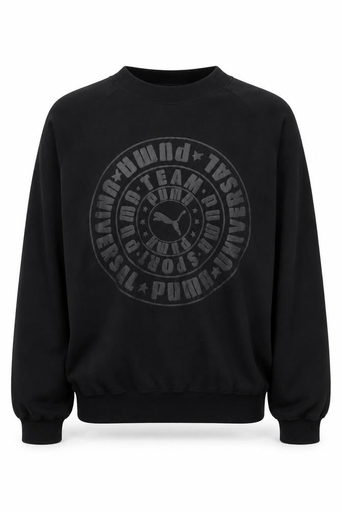 Puma Men's Black Graphic Print Sweatshirt L
