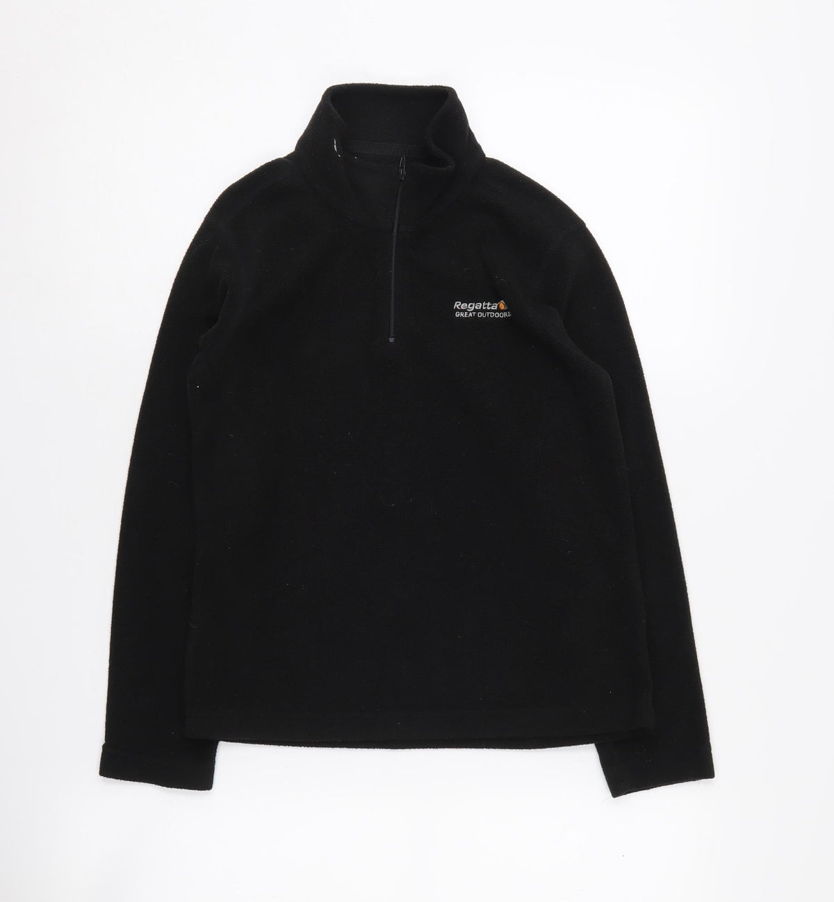 Additional front view of Regatta boys’ black fleece 1/4 zip sweatshirt 9-10 years