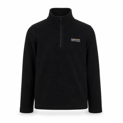 Front view of Regatta boys’ black fleece 1/4 zip sweatshirt 9-10 years