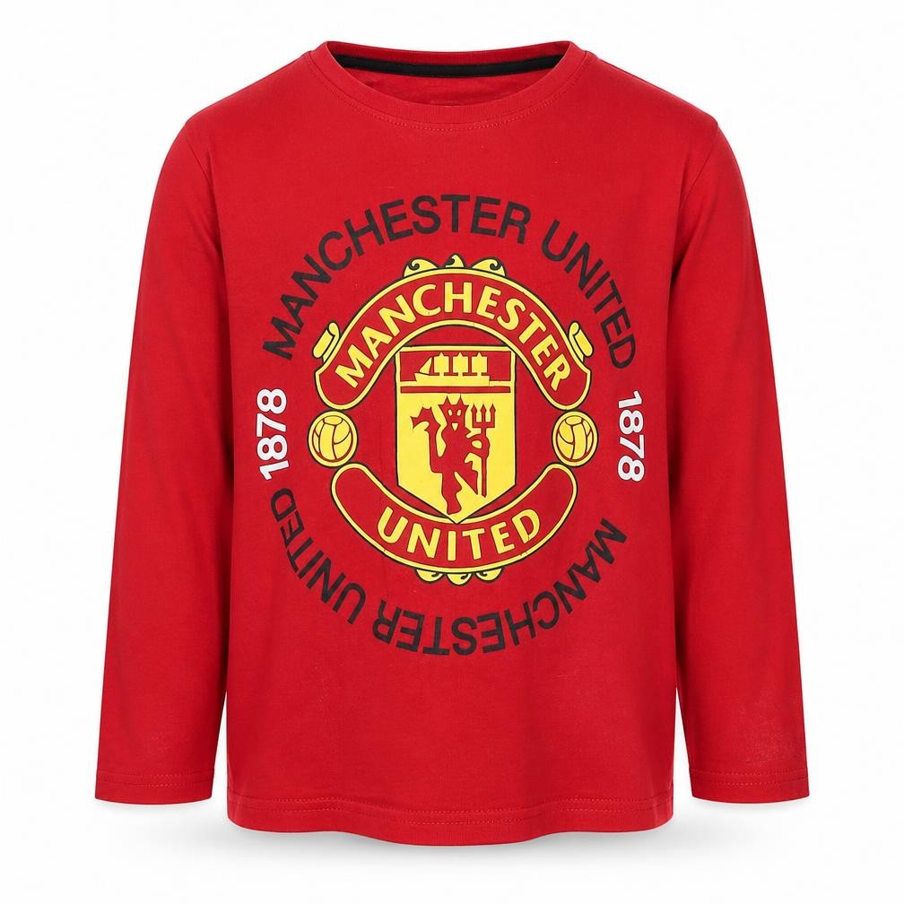 Manchester United Boys Red Long Sleeve T-Shirt 8-9 Years