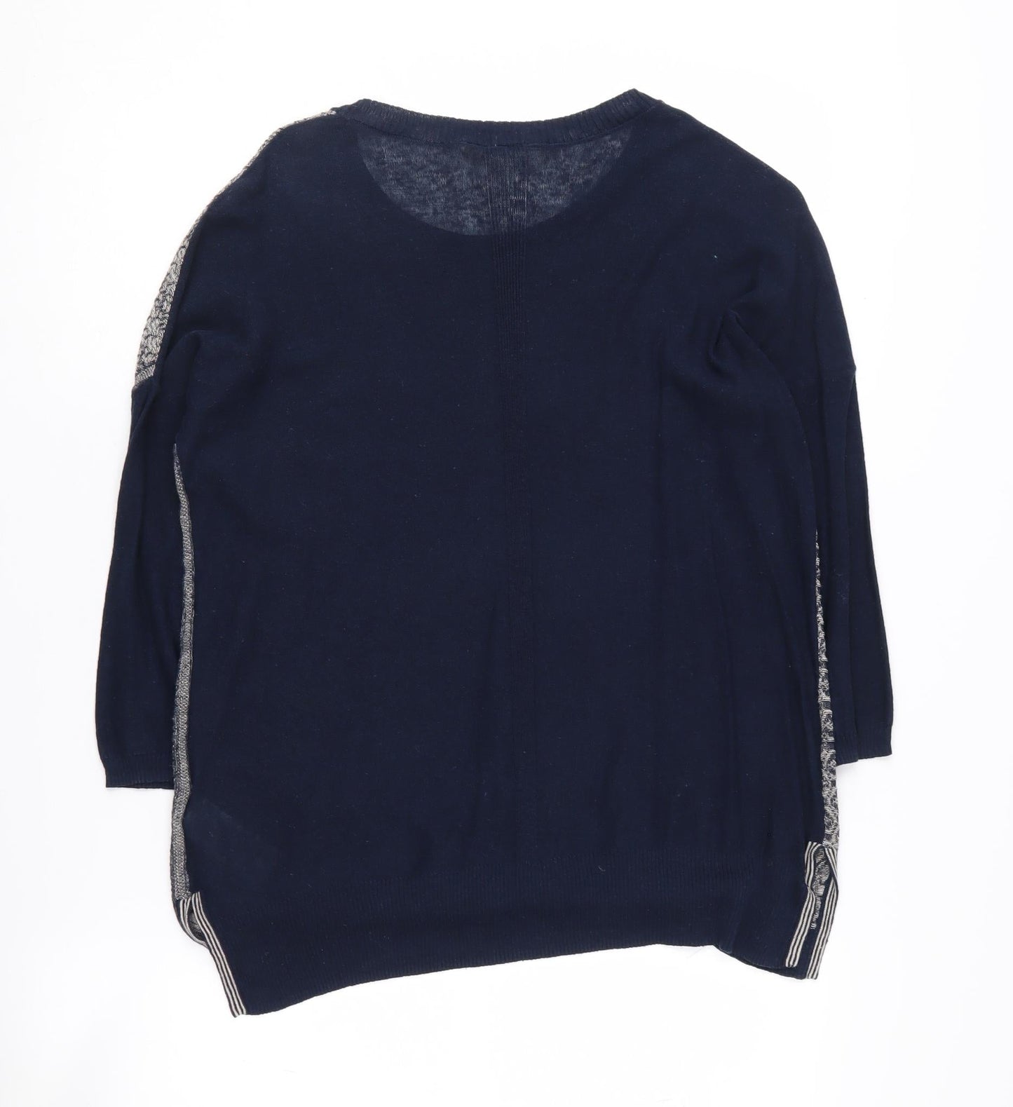 White Stuff Women's Blue Geometric Pullover Jumper Size 10