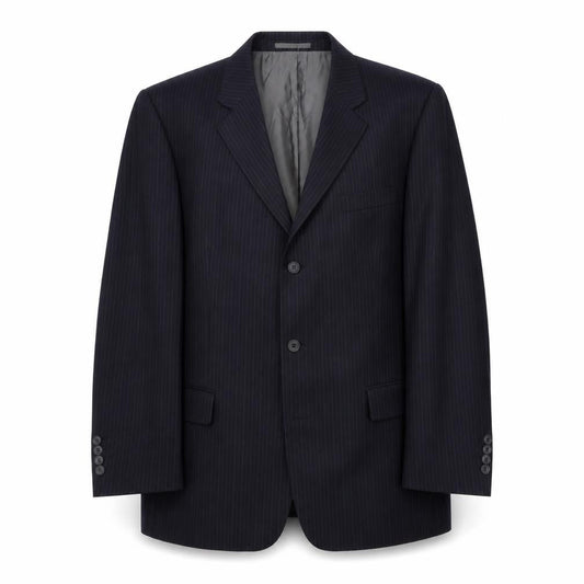 Pierre Cardin Men's Blue Wool Blazer 42S Stripe Jacket
