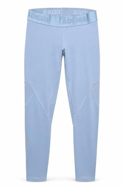 Front view of Adidas Women's Blue Compression Leggings S for Gym