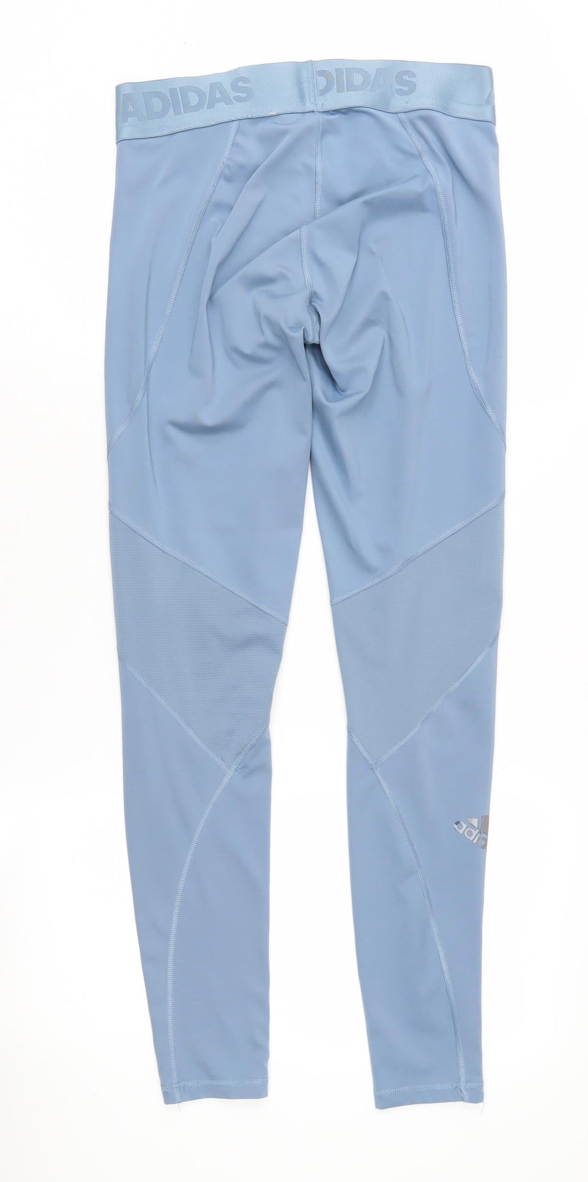 Back view of Adidas Women's Blue Compression Leggings S for Gym