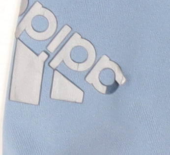 Close-up detail of Adidas Women's Blue Compression Leggings S for Gym