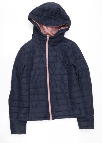 Additional front view of Jacqueline de Yong Women's Blue Puffer Jacket S