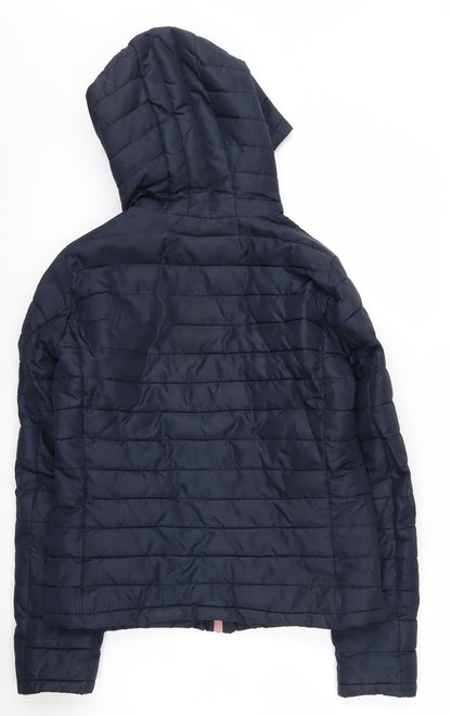 Back view of Jacqueline de Yong Women's Blue Puffer Jacket S