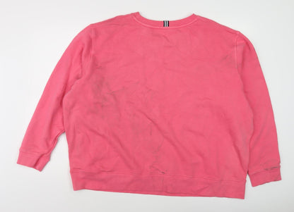 Joules Women's Pink Medium Cotton Pullover Sweatshirt