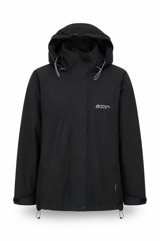 Sprayway Women's Black Waterproof Hooded Rain Jacket Size 12